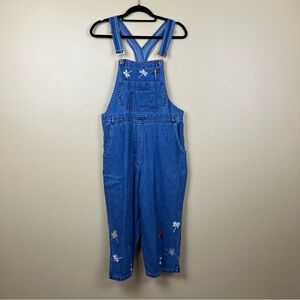 Vintage Agapo Overalls Denim Embroidery Butterfly Capri Size S